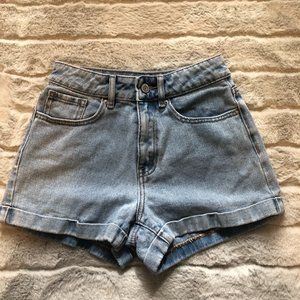 PACSUN LIGHT BLUE DENIM MON SHORTS - SIZE 23